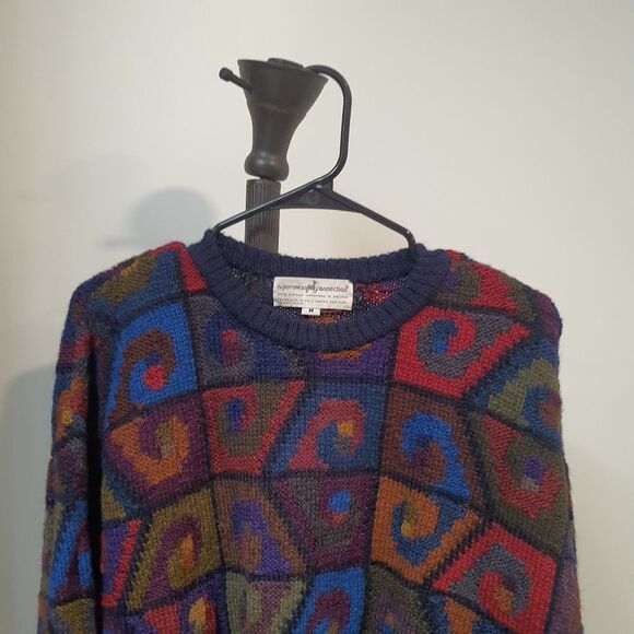 PERUVIAN CONNECTION Alpaca Embroidered colorful sweater size Medium - Picture 2 of 12